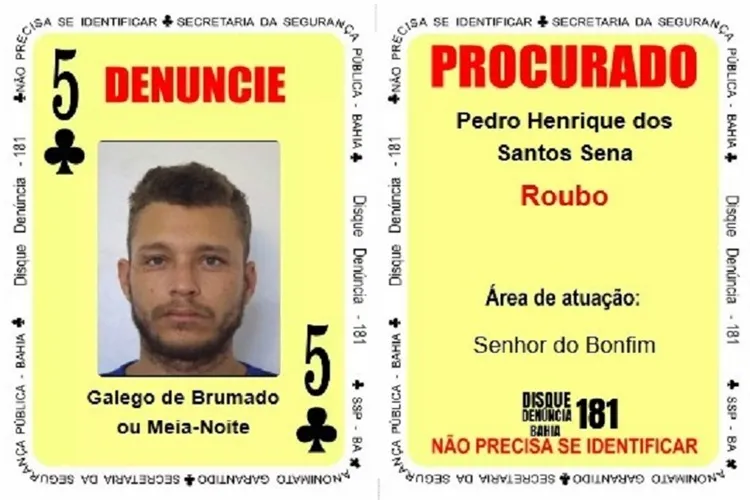 Brumadense é incluído no 'Baralho do Crime' da SSP-BA