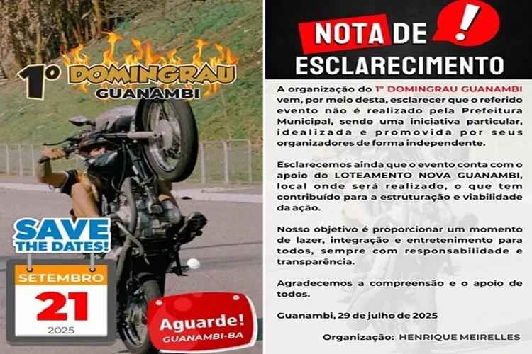 Domingrau é cancelado após polêmica sobre risco à população de Guanambi