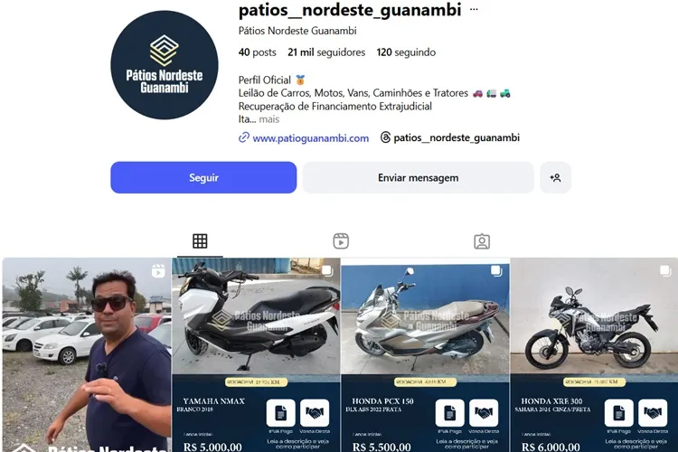 Criminosos clonam perfil de empresa e aplicam golpe do leilão em Guanambi