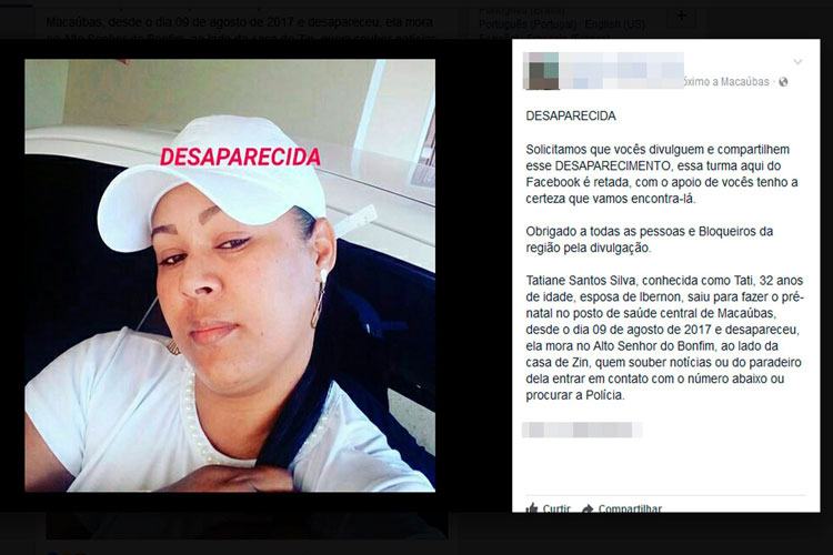 Grávida que estava desaparecida é encontrada morta na cidade de Macaúbas