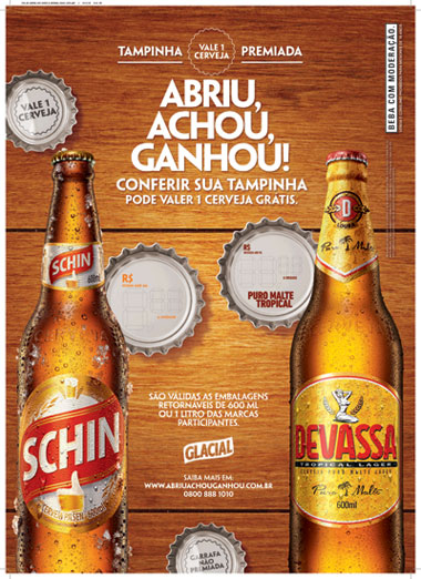 Abriu, Achou, Ganhou: Schin e Devassa lançam promoção Tampinha Premiada