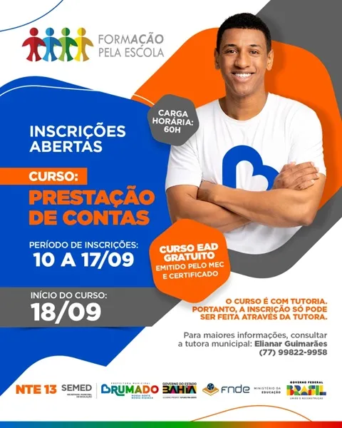 Brumado: Inscrições para curso de Prestação de Contas no Formação pela Escola