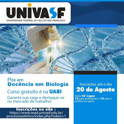 Brumado: Universidade Federal do Vale do São Francisco oferece na UAB curso de Pós Graduação EAD