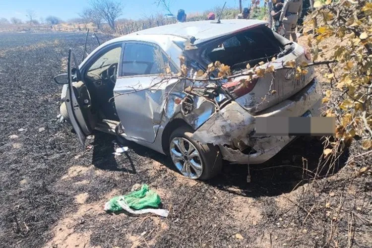 Mulher sai ilesa após capotar veículo na BR-030 em Palmas de Monte Alto