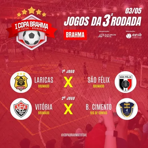 Duelos intensos e show imperdível na 3ª rodada da Copa Brahma de Futsal em Brumado