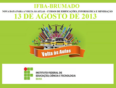 IFBA: Aulas retornarão no próximo dia 13 em Brumado