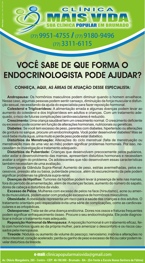 Clínica Mais Vida: Saiba de que forma o endocrinologista pode te ajudar