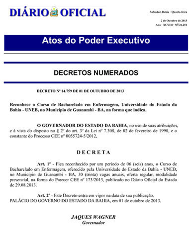 Guanambi: Curso de Enfermagem da Uneb é reconhecido