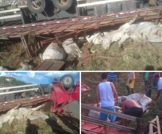 Brumado: Imprudência de motociclista pode ter sido causa de capotamento de caminhão