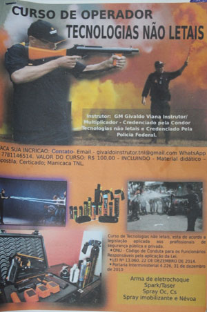 Curso de operador de tecnologias não letais será administrado em Brumado