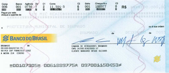 Legislativo deposita mais R$ 100 mil nos cofres da prefeitura de Brumado