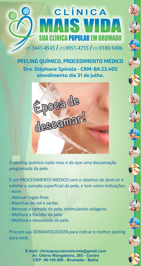 Brumado: Pelling químico na Clínica Mais Vida