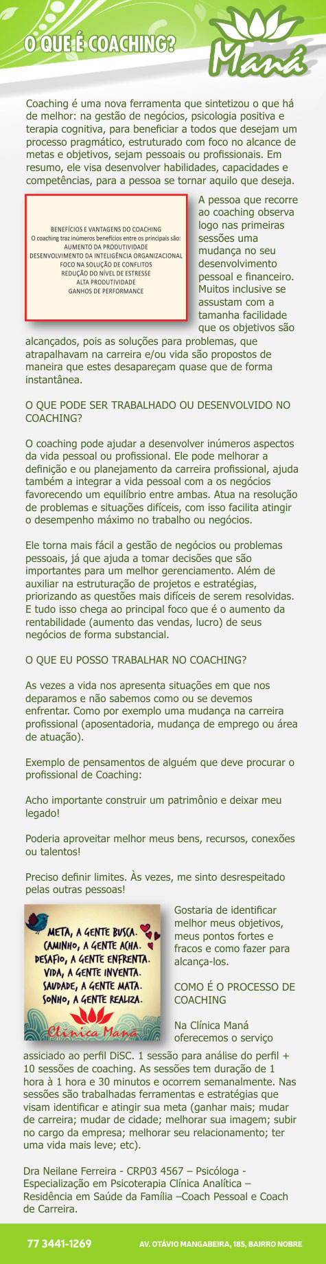 Clínica Maná: Coaching