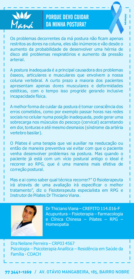 Clínica Maná: Porque devo cuidar da minha postura?