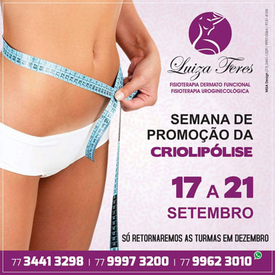 Criolipólise está com preço promocional na Clínica Luiza Feres em Brumado