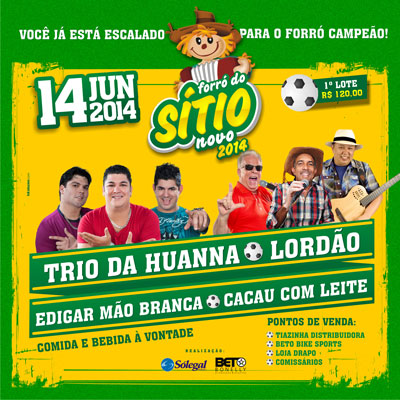 Forró do Sítio Novo será realizado no dia 14 de junho