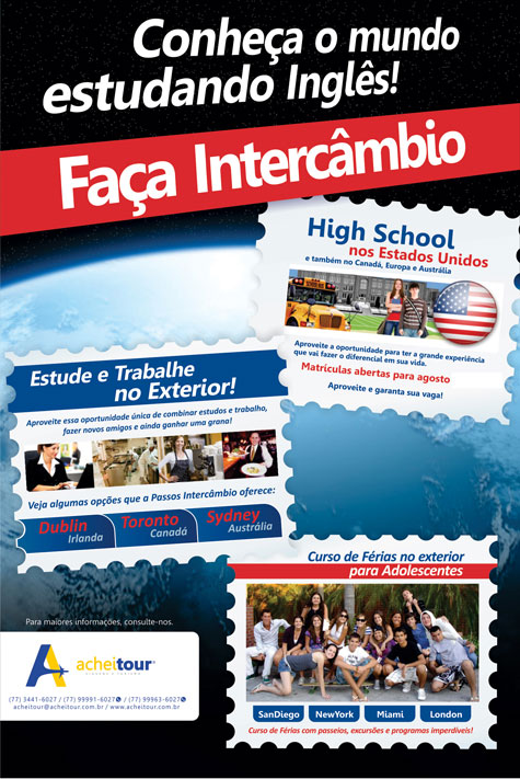 Achei Tour dispõe de vários programas para realização de intercâmbio