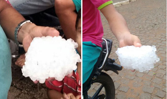 Livramento: Chuva de granizo assusta moradores de Itanagé