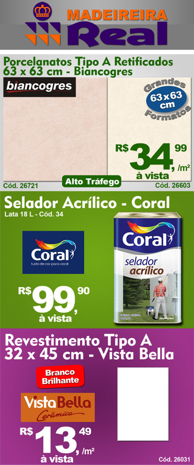 Confira as ofertas deste mês de outubro na Madeireira Real
