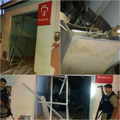 Matina: Bandidos explodem caixa eletrônico do Bradesco