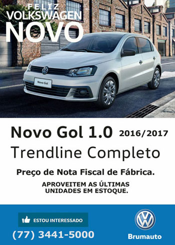Brumauto dispõe do novo Gol 1.0 2016/2017 Trendline completo