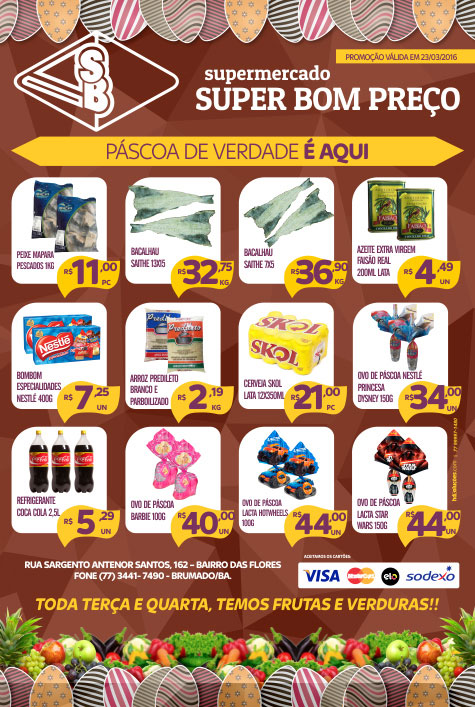 Confira as promoções desta quarta (23) no Supermercado Super Bom Preço