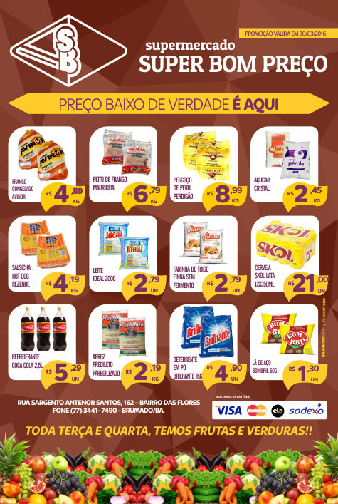 Confira as promoções no Supermercado Super Bom Preço