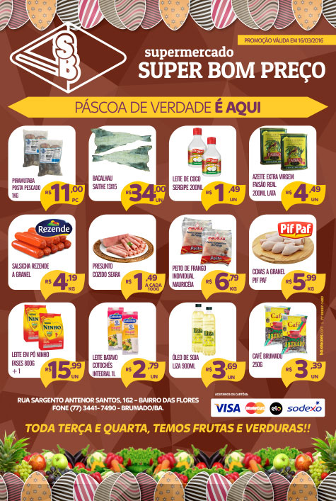 Confira as promoções desta quarta (16) no Supermercado Super Bom Preço