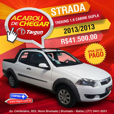 Acabou de chegar na Taigun: Fiat Strada treking 1.6 cabine dupla
