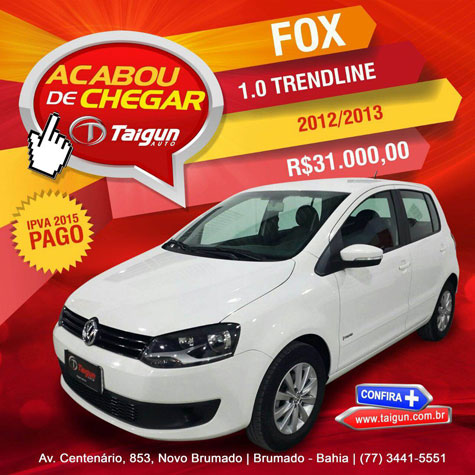 Brumado: Acaba de chegar na Taigun Auto ? Fox Trendline 1.0