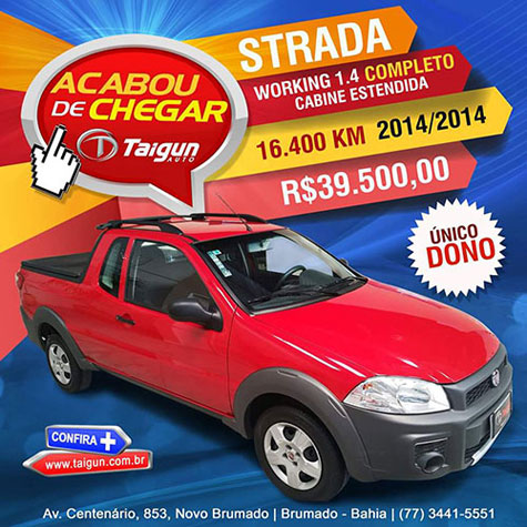 Acaba de chegar na Taigun Auto em Brumado ? Strada 1.4 completo