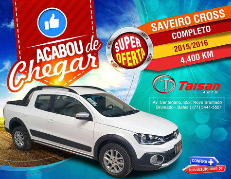 Saveiro Cross acaba de chegar na Taisan Auto em Brumado