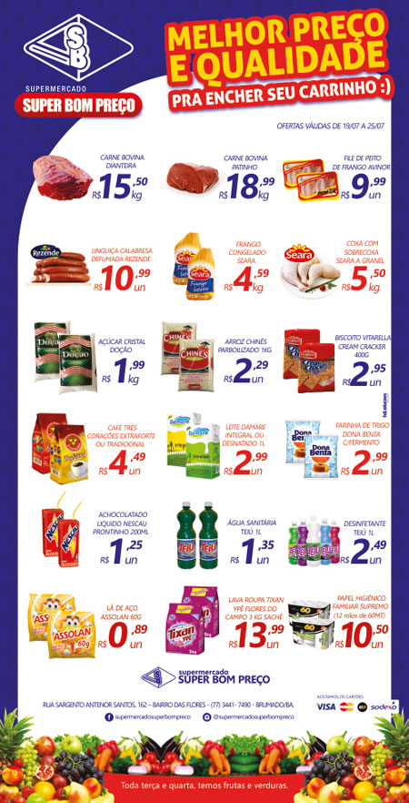 Confira as promoções no Supermercado Super Bom Preço em Brumado