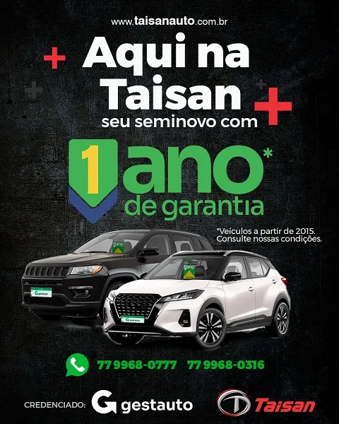 Na Taisan: Seu carro seminovo com mais um ano de garantia