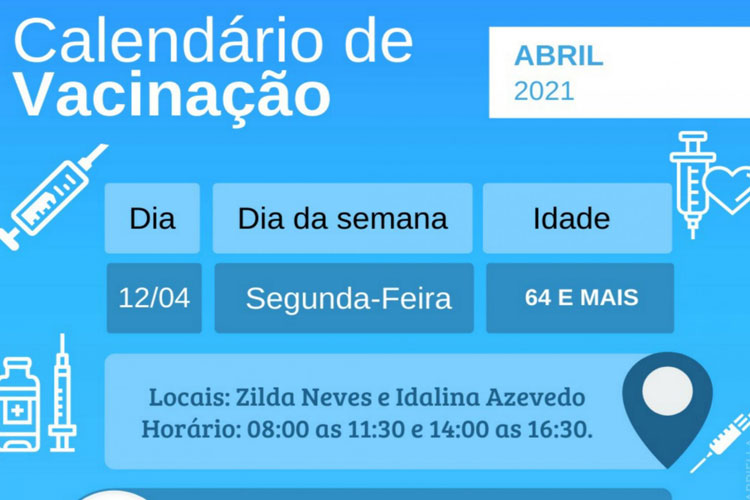 Brumado divulga novo calendário de vacinação contra a Covid-19 para idosos a partir de 65 anos