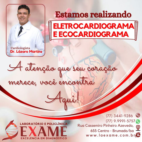 Check-up cardiovascular na Clínica Exame em Brumado