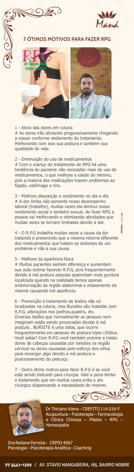 Clínica Maná: 7 bons motivos para fazer RPG