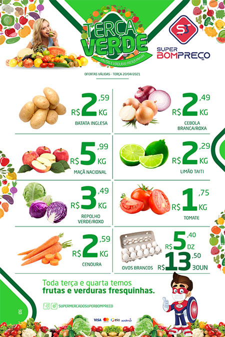 Confira as promoções da 'Terça Verde' no Supermercado Super Bom Preço em Brumado