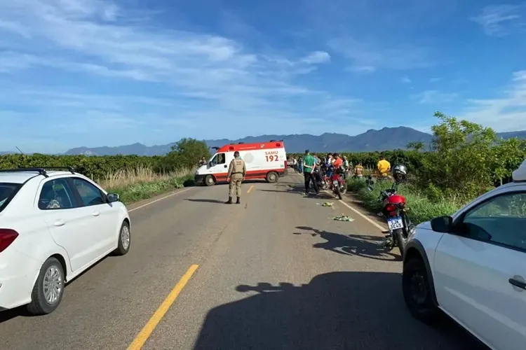 Acidente entre caminhão e moto resulta na morte de idoso na BA-148 em Dom Basílio