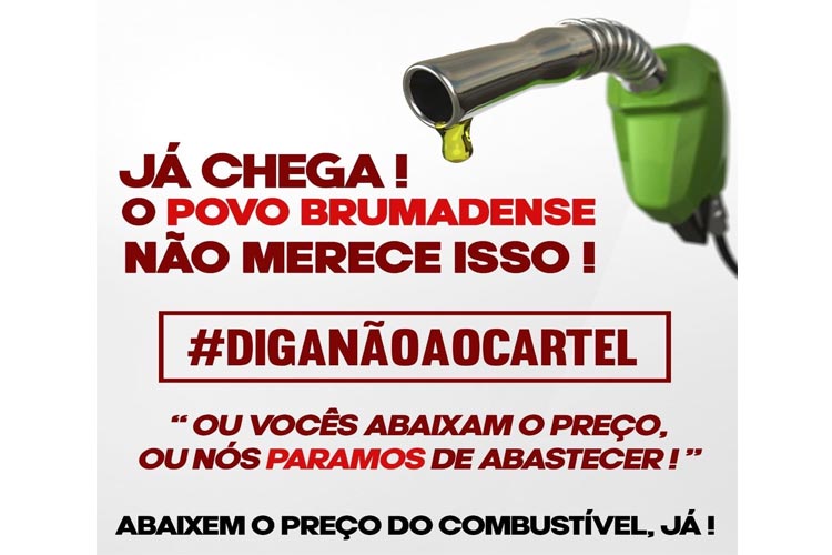 Brumadenses lançam campanha nas redes sociais cobrando baixa no preço de combustíveis