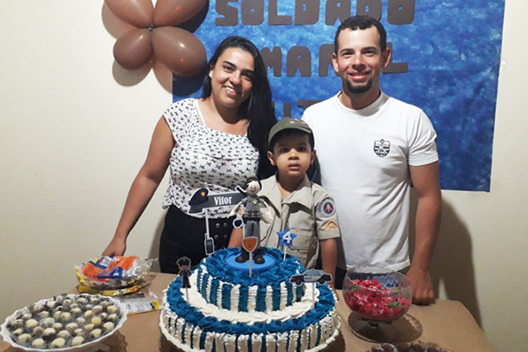 Caculé: Garoto de quatro anos pede aos pais festa de aniversário com tema da Polícia Militar