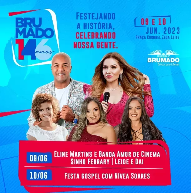 Prefeitura de Brumado divulga atrações da festa de aniversário da cidade