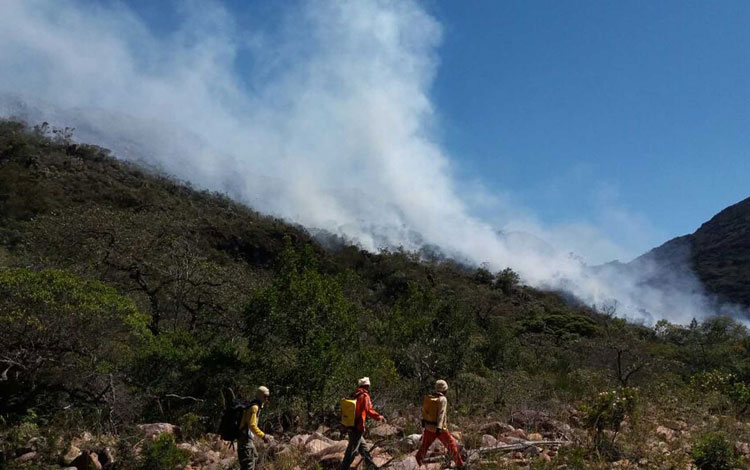 Incêndio atinge serra na cidade de Rio de Contas