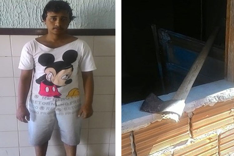 Jovem é preso após tentar matar a mãe e a irmã com machado em Palmas de Monte Alto