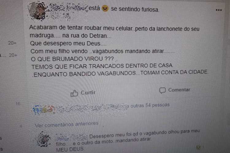 Brumadense relata pânico durante assalto com ameaças de tiro a seu filho no Bairro Santa Tereza