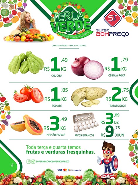 Confira as promoções da 'terça verde' no Supermercado Super Bom Preço em Brumado