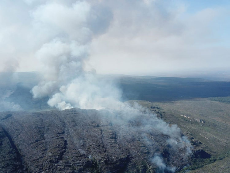 Dois dias após ser controlado, brigadistas ainda lutam para debelar incêndio na Chapada Diamantina