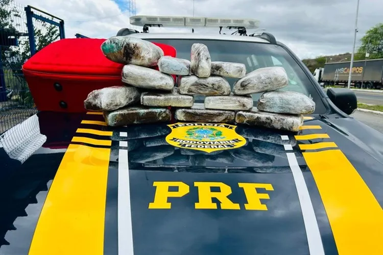 PRF localiza 11 kg de maconha em bagageiro de ônibus na BR-116 em Jequié