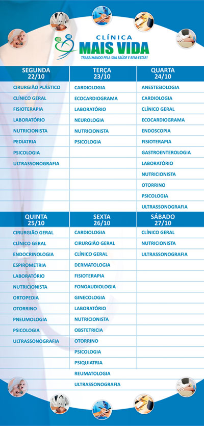 Confira os especialistas da semana na Clínica Mais Vida em Brumado