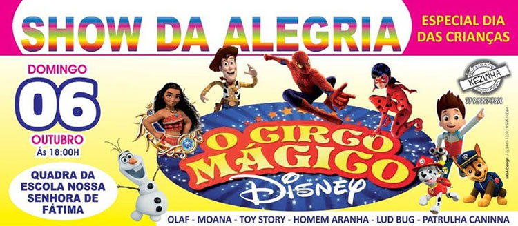 Brumado: Espetáculo Circo Mágico da Disney será promovido pela Kezinha Produções
